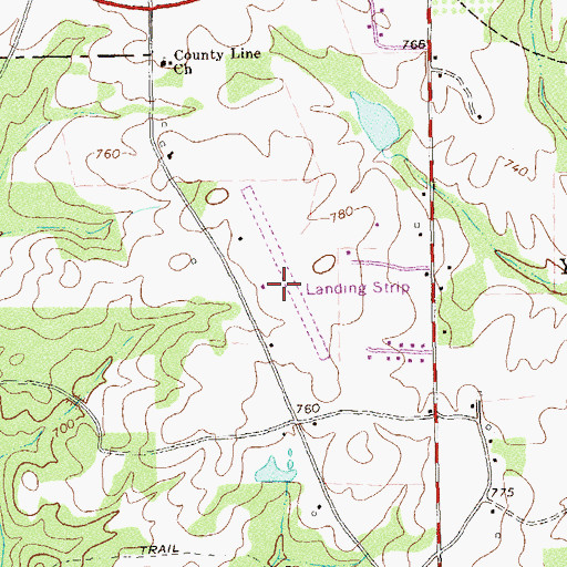 Topographic Map of Ben Ammons Airport (historical), GA