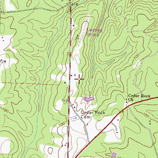 Topographic Map of Howard Private Airport (historical), GA