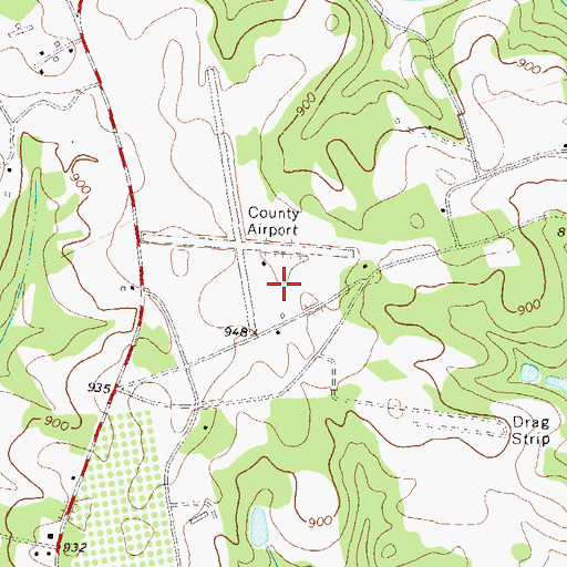 Topographic Map of Jackson County Airport, GA