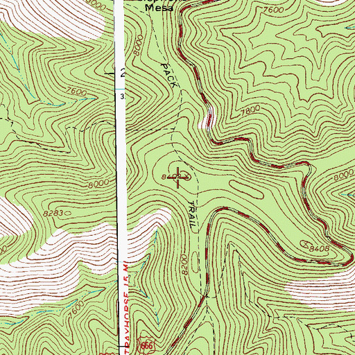 Topographic Map of Telephone Mesa, AZ