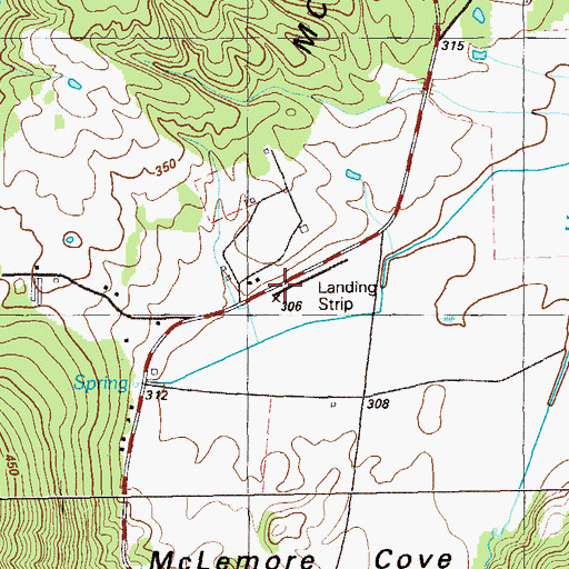 Topographic Map of Mount Cove Airport, GA