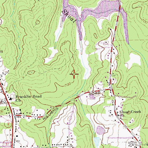Topographic Map of Richards Airport, GA