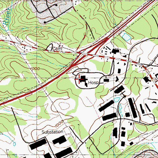 Topographic Map of Gwinnett Medical Center Heliport, GA