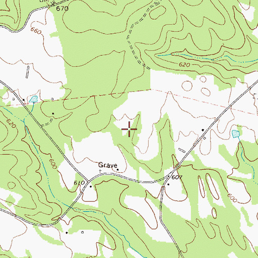 Topographic Map of Bobby Maxwell Airstrip (historical), GA