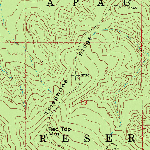 Topographic Map of Telephone Ridge, AZ