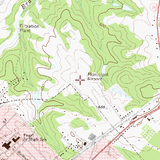 Topographic Map of Madison Municipal Airport, GA