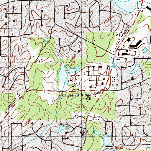 Topographic Map of Hidden Lake Farms Heliport, GA