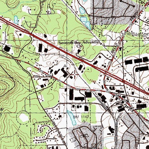 Topographic Map of Matthews Heliport, GA