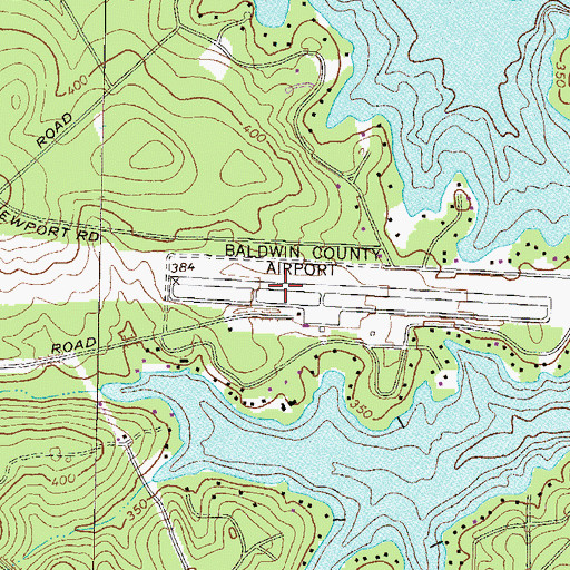 Topographic Map of Baldwin County Airport, GA