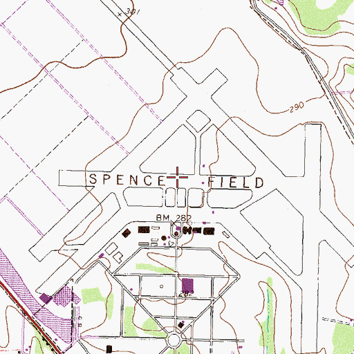 Topographic Map of Spence Airport, GA