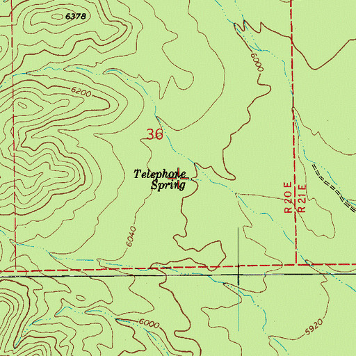 Topographic Map of Telephone Spring, AZ