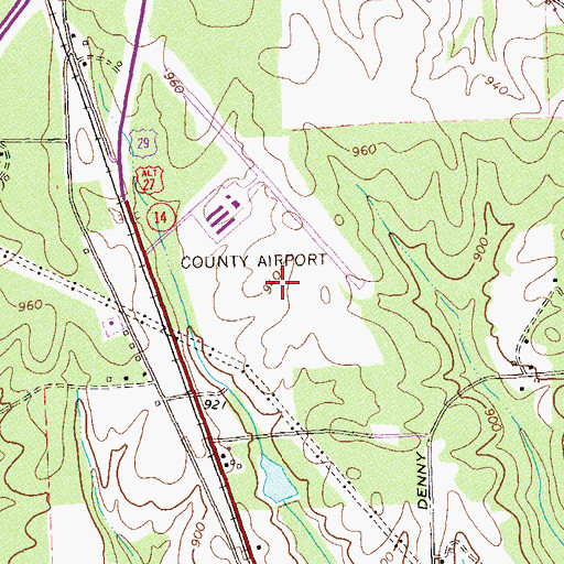 Topographic Map of Newnan Coweta County Airport, GA