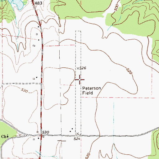 Topographic Map of Peterson Field, GA