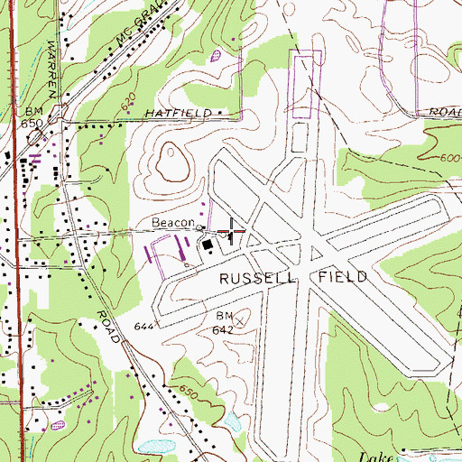 Topographic Map of Richard B Russell Regional Airport - J H Towers Field, GA