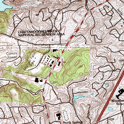 Topographic Map of Morgan Falls Heliport, GA