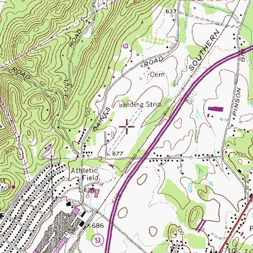 Topographic Map of Shannon Flight Strip, GA