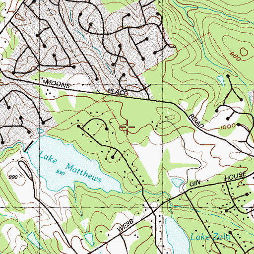 Topographic Map of Gwinnett Community Hospital Heliport, GA