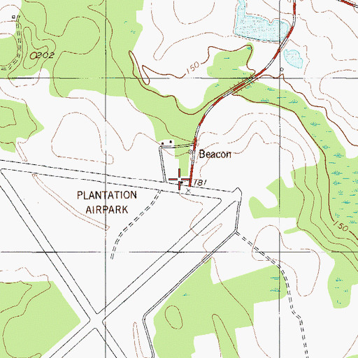 Topographic Map of Plantation Airpark, GA