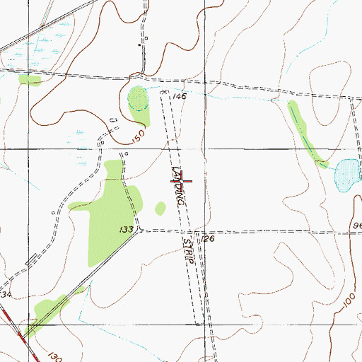 Topographic Map of Wade Plantation Airport (historical), GA