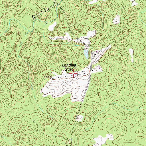 Topographic Map of Prattsburg Airport, GA