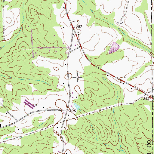 Topographic Map of Ayresouth Airport, GA