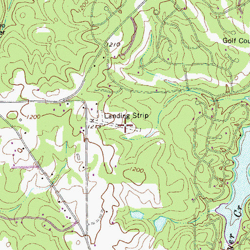 Topographic Map of Diamond R Ranch Airport, GA