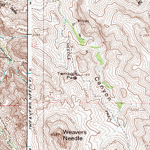 Topographic Map of Terrapin Pass, AZ