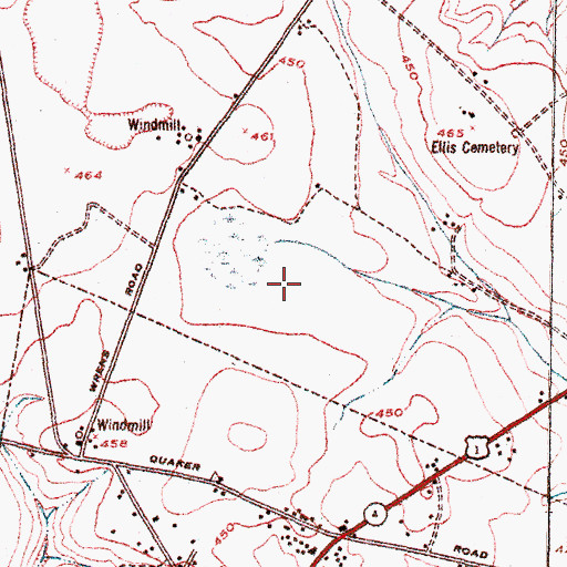 Topographic Map of Wrens Memorial Airport, GA