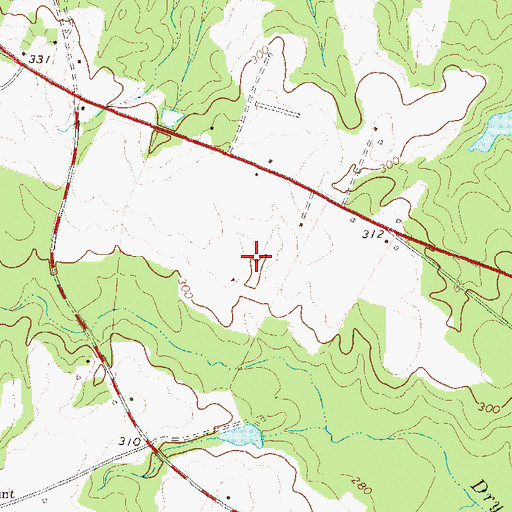 Topographic Map of Wrightsville Airport (historical), GA