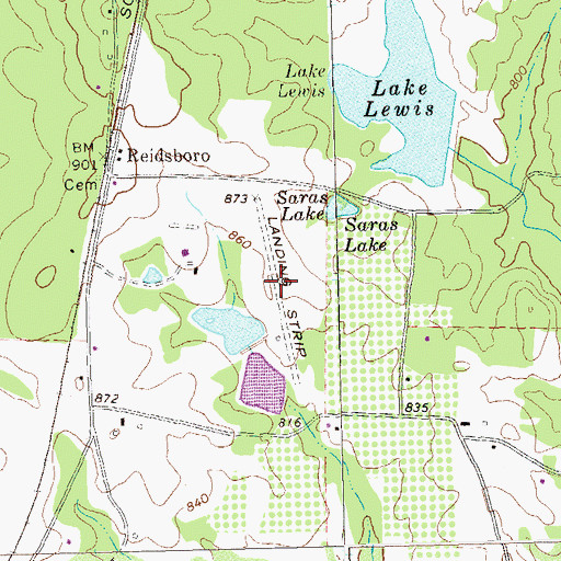 Topographic Map of Vintage Field, GA