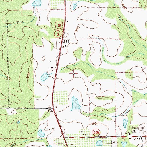 Topographic Map of Brown Field, GA