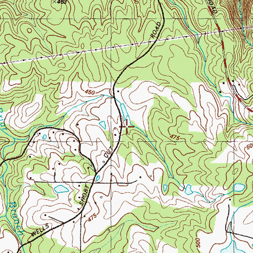 Topographic Map of Bailey Mine, GA