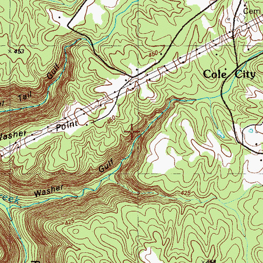 Topographic Map of Dade Mine, GA
