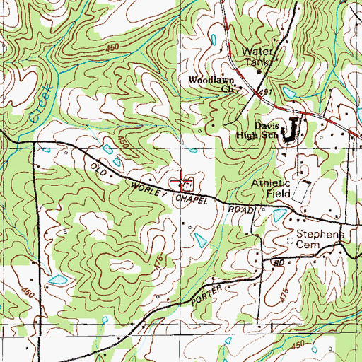 Topographic Map of General Church, GA