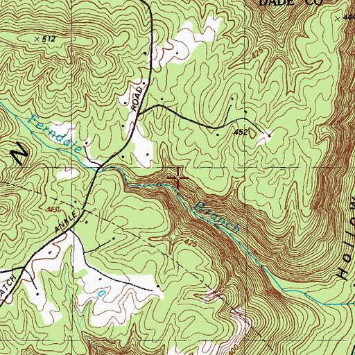 Topographic Map of Mars Mine, GA