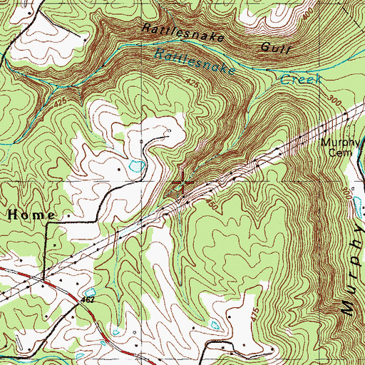 Topographic Map of Rattlesnake Mine, GA
