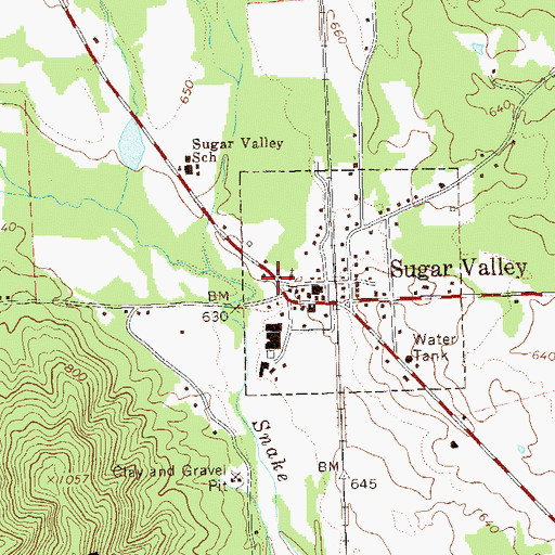 Topographic Map of Sugar Valley Post Office, GA
