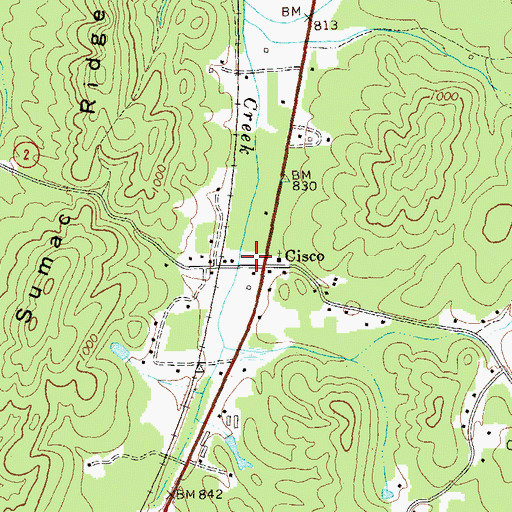 Topographic Map of Cisco Post Office, GA