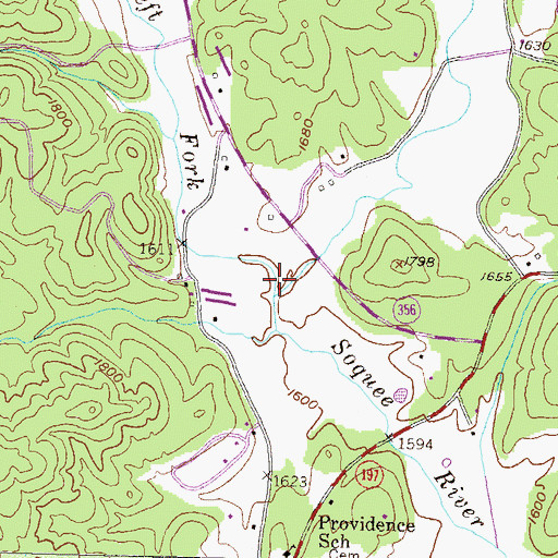 Topographic Map of Left Fork Soquee River, GA