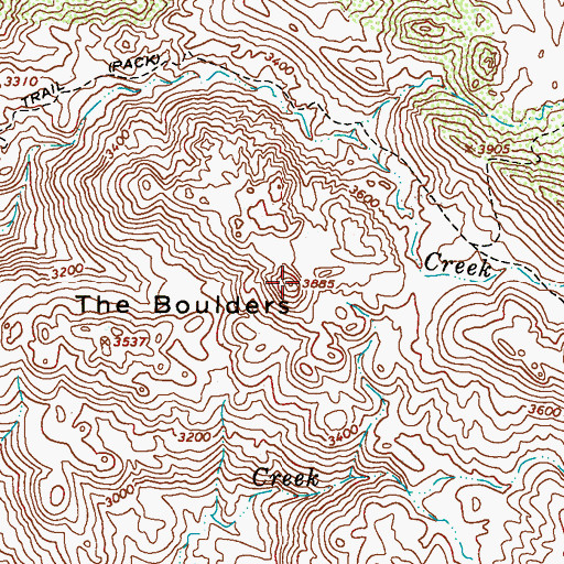 Topographic Map of The Boulders, AZ