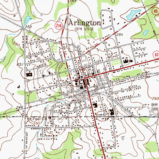 Topographic Map of Arlington Post Office, GA