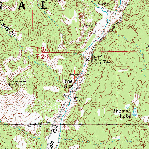 Topographic Map of The Box, AZ