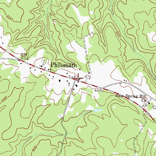 Topographic Map of Philomath Post Office, GA