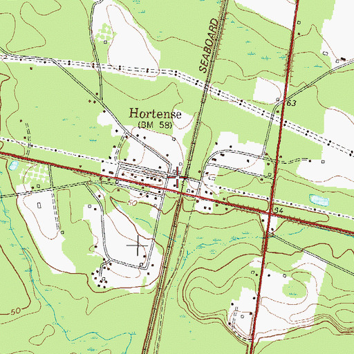 Topographic Map of Hortense Post Office, GA