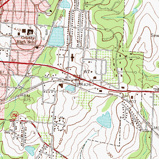 Topographic Map of Sylvester Post Office, GA