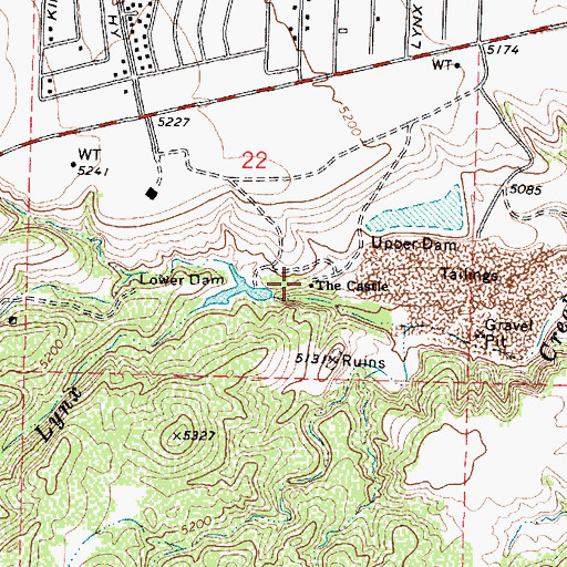 Topographic Map of The Castle, AZ