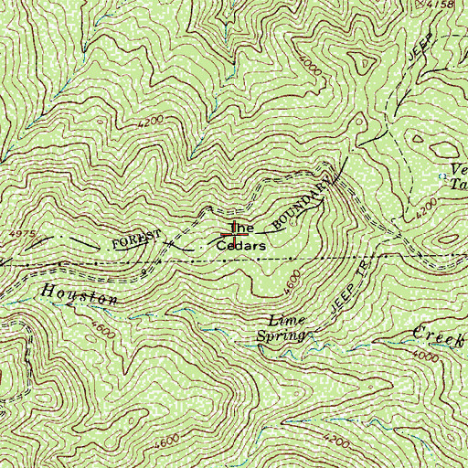 Topographic Map of The Cedars, AZ
