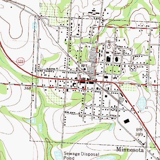 Topographic Map of Doerun Post Office, GA