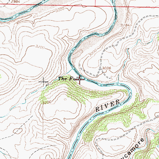 Topographic Map of The Falls, AZ