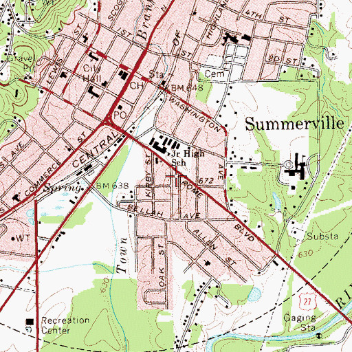 Topographic Map of Chattooga County, GA